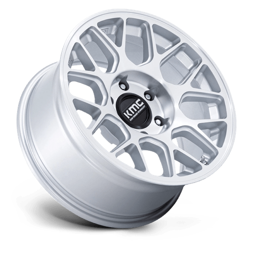 KMC Hatchet 17x8.5 Gloss Silver W/ Machined Face wheel