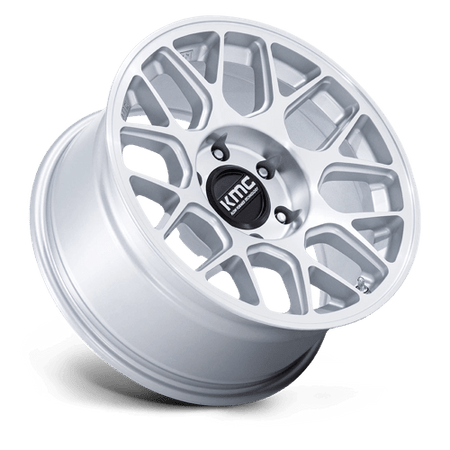 KMC Hatchet 17x8.5 Gloss Silver W/ Machined Face wheel