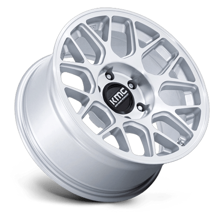 KMC Hatchet 17x8.5 Gloss Silver W/ Machined Face wheel