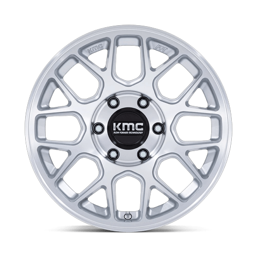 KMC Hatchet 17x8.5 Gloss Silver W/ Machined Face wheel