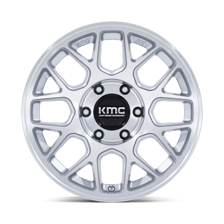 KMC Hatchet 17x8.5 Gloss Silver W/ Machined Face wheel