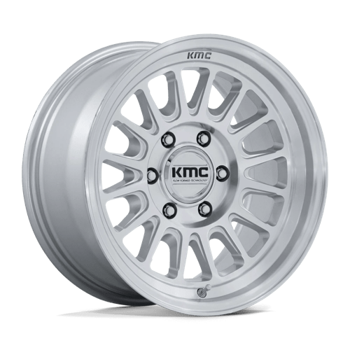 KMC Impact Fft 17x8 Gloss Silver W/ Machined Face wheel