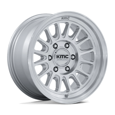 KMC Impact Fft 17x8 Gloss Silver W/ Machined Face wheel