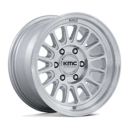 KMC Impact Fft 17x8.5 Gloss Silver W/ Machined Face wheel