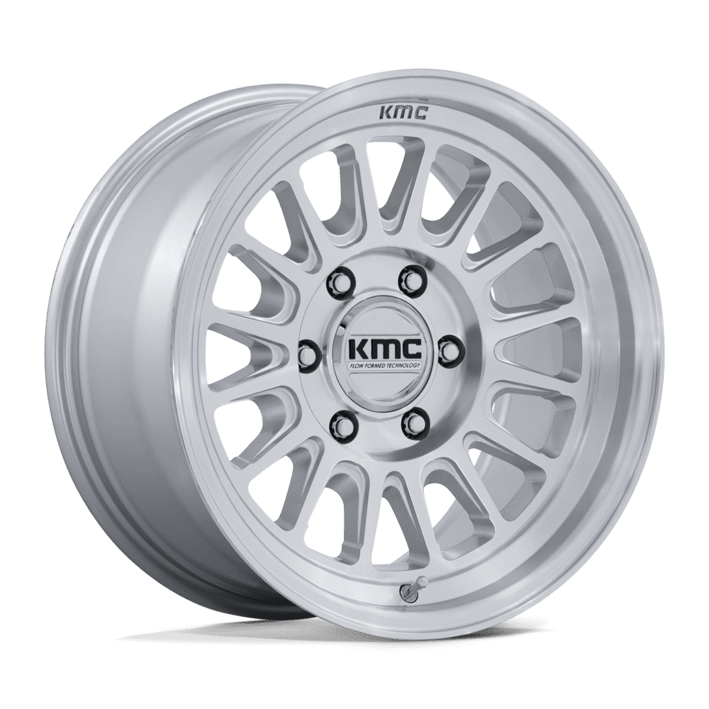 KMC Impact Fft 17x8.5 Gloss Silver W/ Machined Face wheel