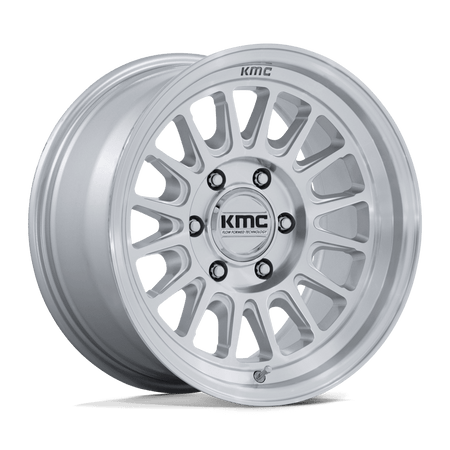 KMC Impact Fft 17x8.5 Gloss Silver W/ Machined Face wheel