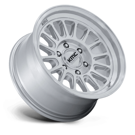 KMC Impact Fft 17x8 Gloss Silver W/ Machined Face wheel