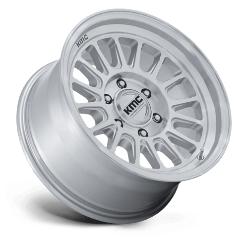 KMC Impact Fft 17x8 Gloss Silver W/ Machined Face wheel