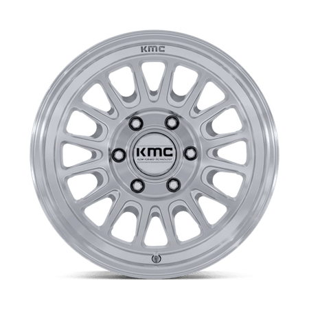 KMC Impact Fft 17x8 Gloss Silver W/ Machined Face wheel