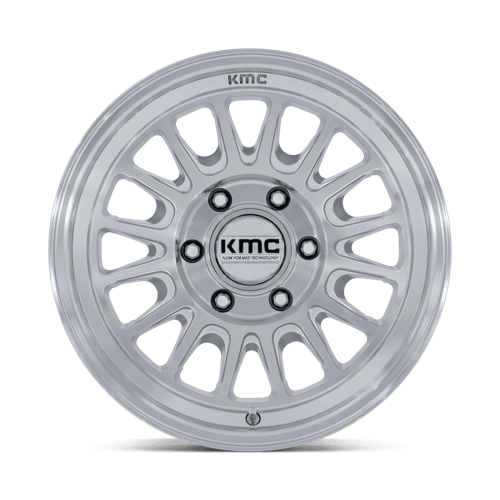 KMC Impact Fft 17x8 Gloss Silver W/ Machined Face wheel