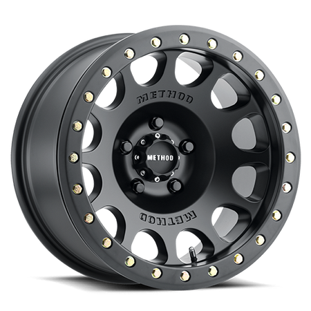 Aluminum Wheels 17x9 Beadlock MR105 Bolt Pattern 5 On 127 Offset -38 Lip Size 1.77 Matte Black MB Method