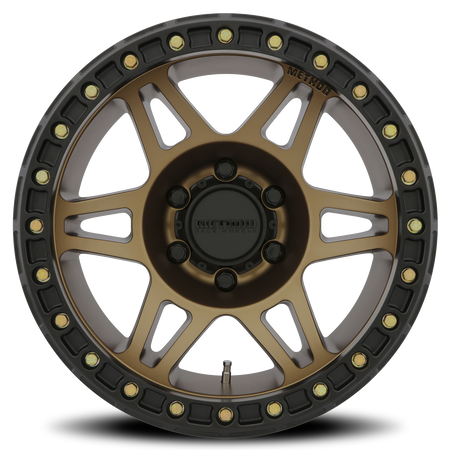 Aluminum Wheels 17x9 Beadlock MR106 Bolt Pattern 6 On 139.7 Offset -44 Lip Size 0 Method Bronze BRZ Method