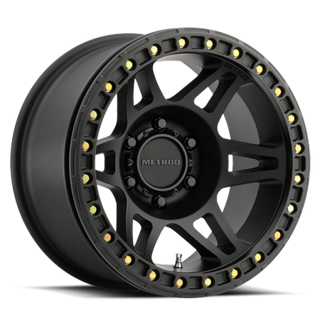 Aluminum Wheels 17x9 Beadlock MR106 Bolt Pattern 8 On 165.1 Offset -44 Lip Size 0 Matte Black MB Method