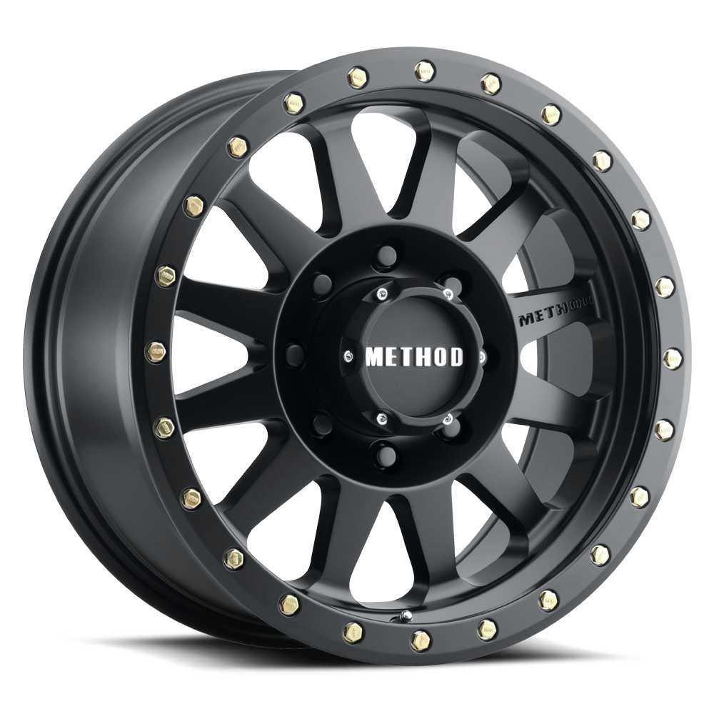 Aluminum Wheels 17x8.5 Double Standard MR304 Bolt Pattern 8 On 170 Offset 0 Lip Size 3.07 Matte Black MB Method