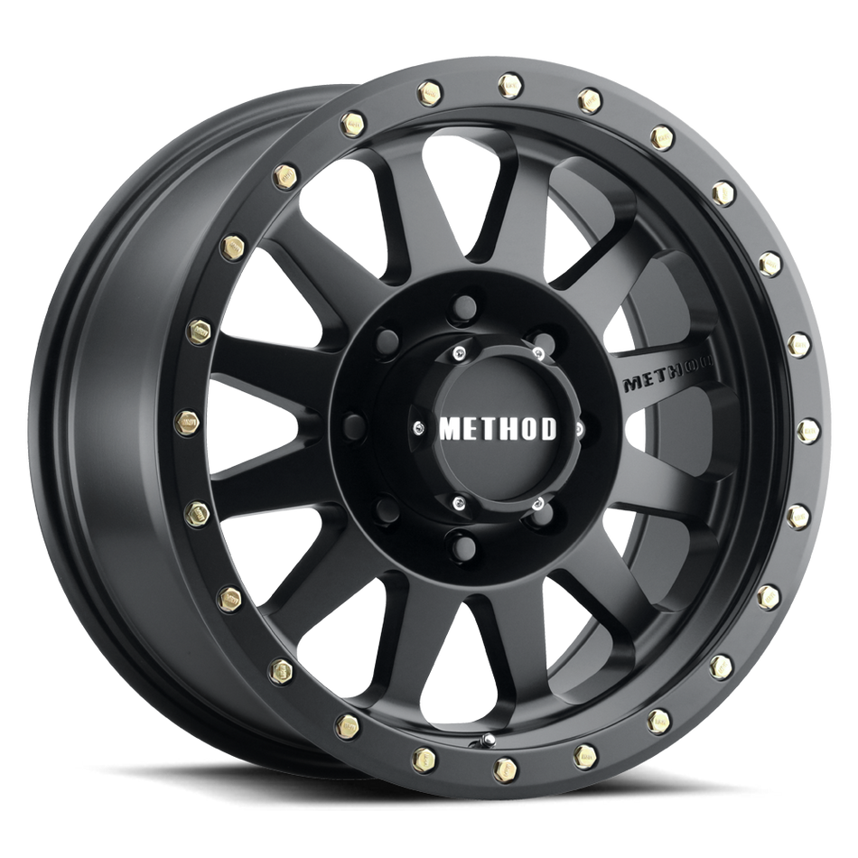 Aluminum Wheels 17x8.5 Double Standard MR304 Bolt Pattern 8 On 170 Offset 0 Lip Size 3.07 Matte Black MB Method