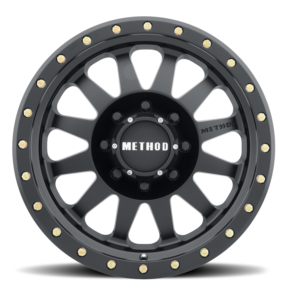 Aluminum Wheels 17x8.5 Double Standard MR304 Bolt Pattern 8 On 170 Offset 0 Lip Size 3.07 Matte Black MB Method