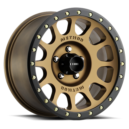 Aluminum Wheels 17x8.5 NV MR305 Bolt Pattern 5 On 127 Offset 0 Lip Size 1.3 Method Bronze BRZ Black Street Loc Method
