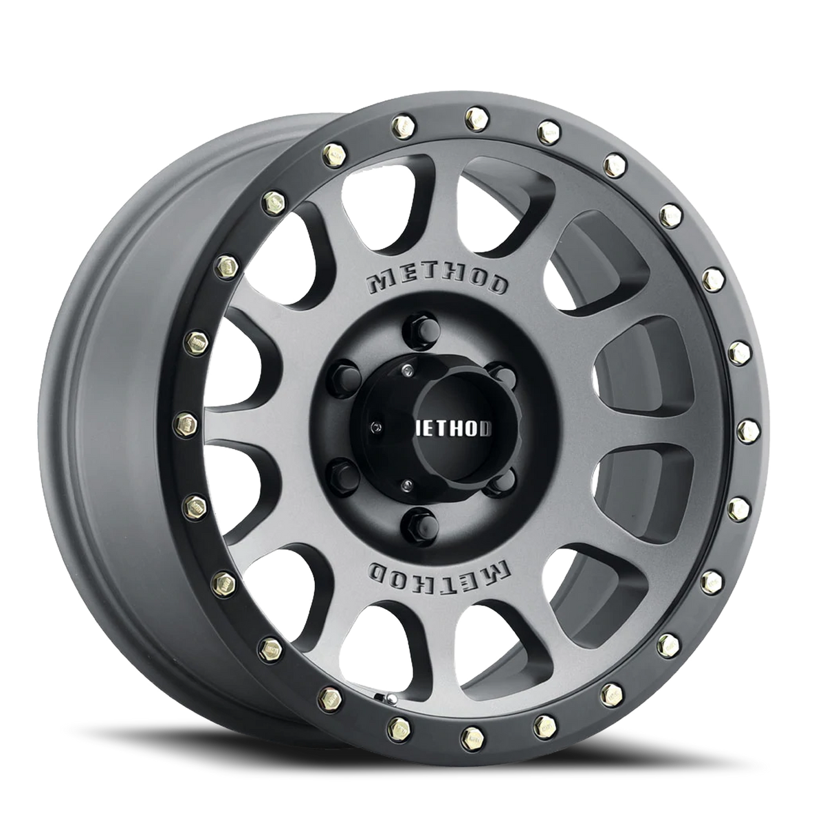 Aluminum Wheels 17x8.5 NV MR305 Bolt Pattern 5 On 139.7 Offset 0 Lip Size 1.3 Titanium TT Matte Black Lip Method