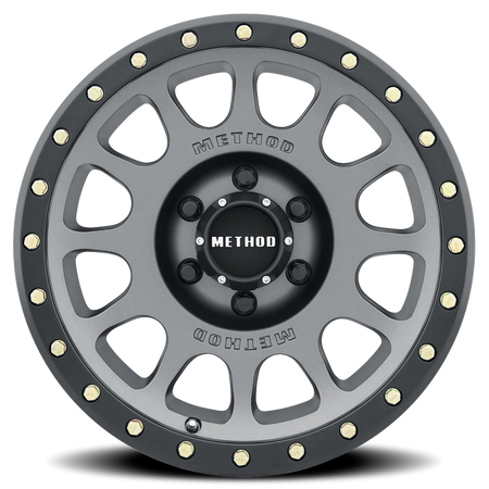 Aluminum Wheels 17x8.5 NV MR305 Bolt Pattern 6 On 139.7 Offset 0 Lip Size 1.3 Titanium TT Matte Black Lip Method