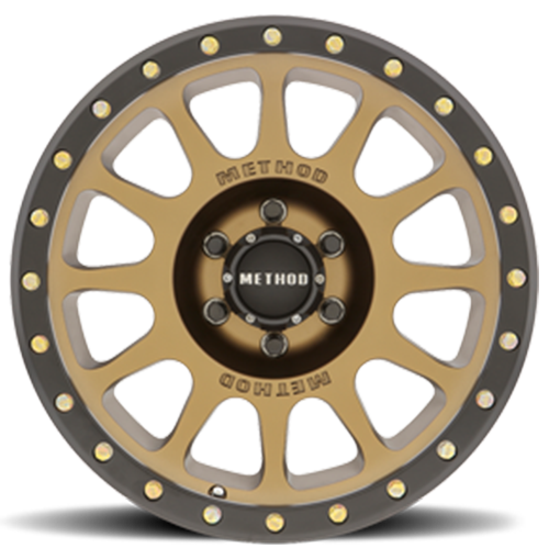 Aluminum Wheels 17x8.5 NV MR305 Bolt Pattern 6 On 139.7 Offset 25 Lip Size 1.18 Method Bronze BRZ Black Street Loc Method