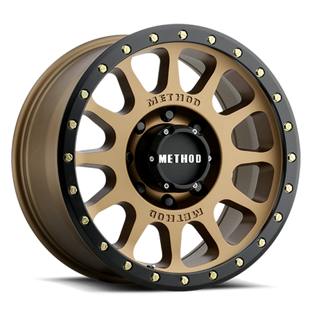 Aluminum Wheels 17x8.5 NV MR305 Bolt Pattern 8 On 165.1 Offset 0 Lip Size 1.3 Method Bronze BRZ Black Street Loc Method