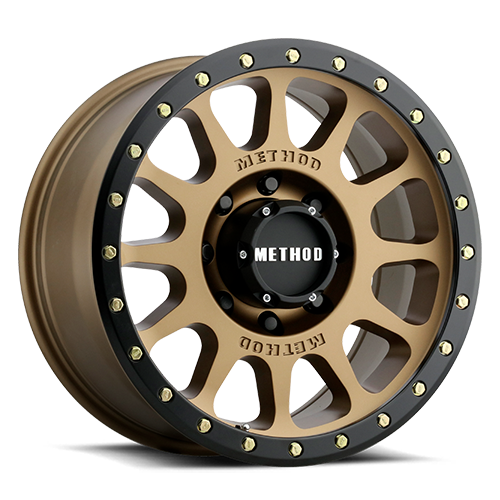 Aluminum Wheels 17x8.5 NV MR305 Bolt Pattern 8 On 170 Offset 0 Lip Size 1.3 Method Bronze BRZ Black Street Loc Method