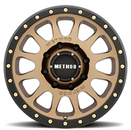Aluminum Wheels 17x8.5 NV MR305 Bolt Pattern 8 On 170 Offset 0 Lip Size 1.3 Method Bronze BRZ Black Street Loc Method