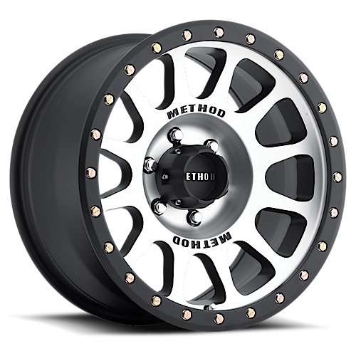 Aluminum Wheels 18x9 NV MR305 Bolt Pattern 6 On 139.7 Offset 0 Lip Size 1.34 Black BM Machined Face-Black Street Loc Method
