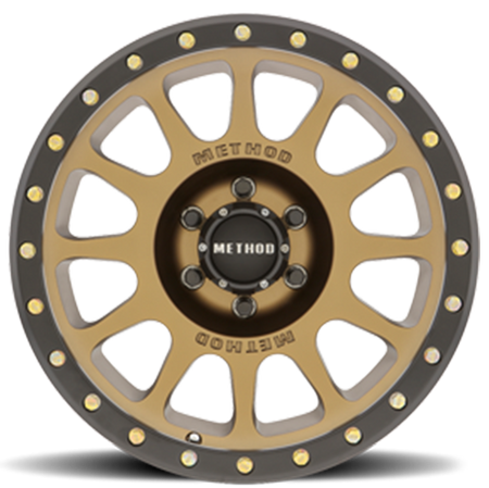 Aluminum Wheels 18x9 NV MR305 Bolt Pattern 6 On 139.7 Offset 0 Lip Size 1.34 Method Bronze BRZ Black Street Loc Method