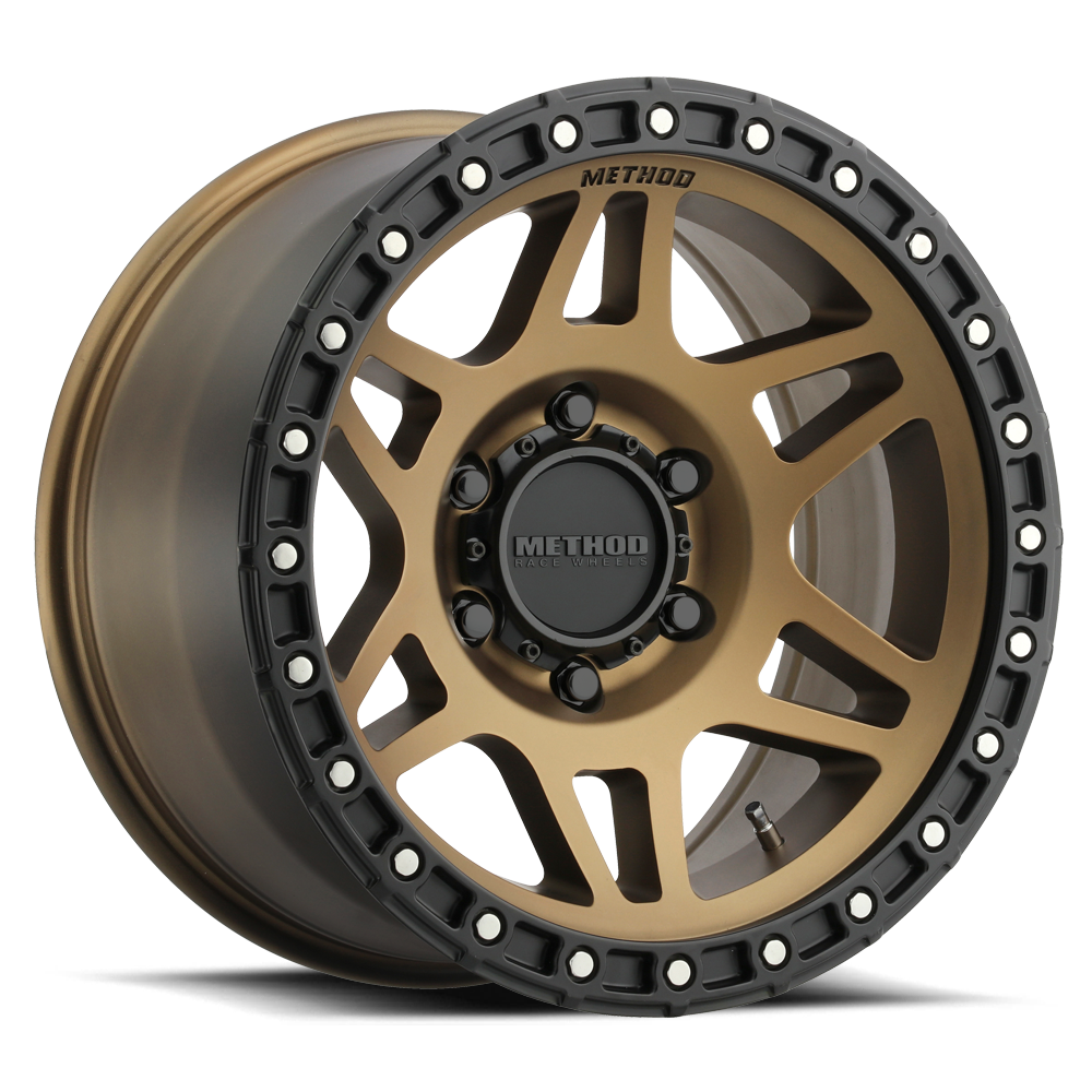 Aluminum Wheels 17x8.5 MR312 Bolt Pattern 6 On 135 Offset 0 Lip Size 0.98 Method Bronze BRZ Matte Black Lip Method