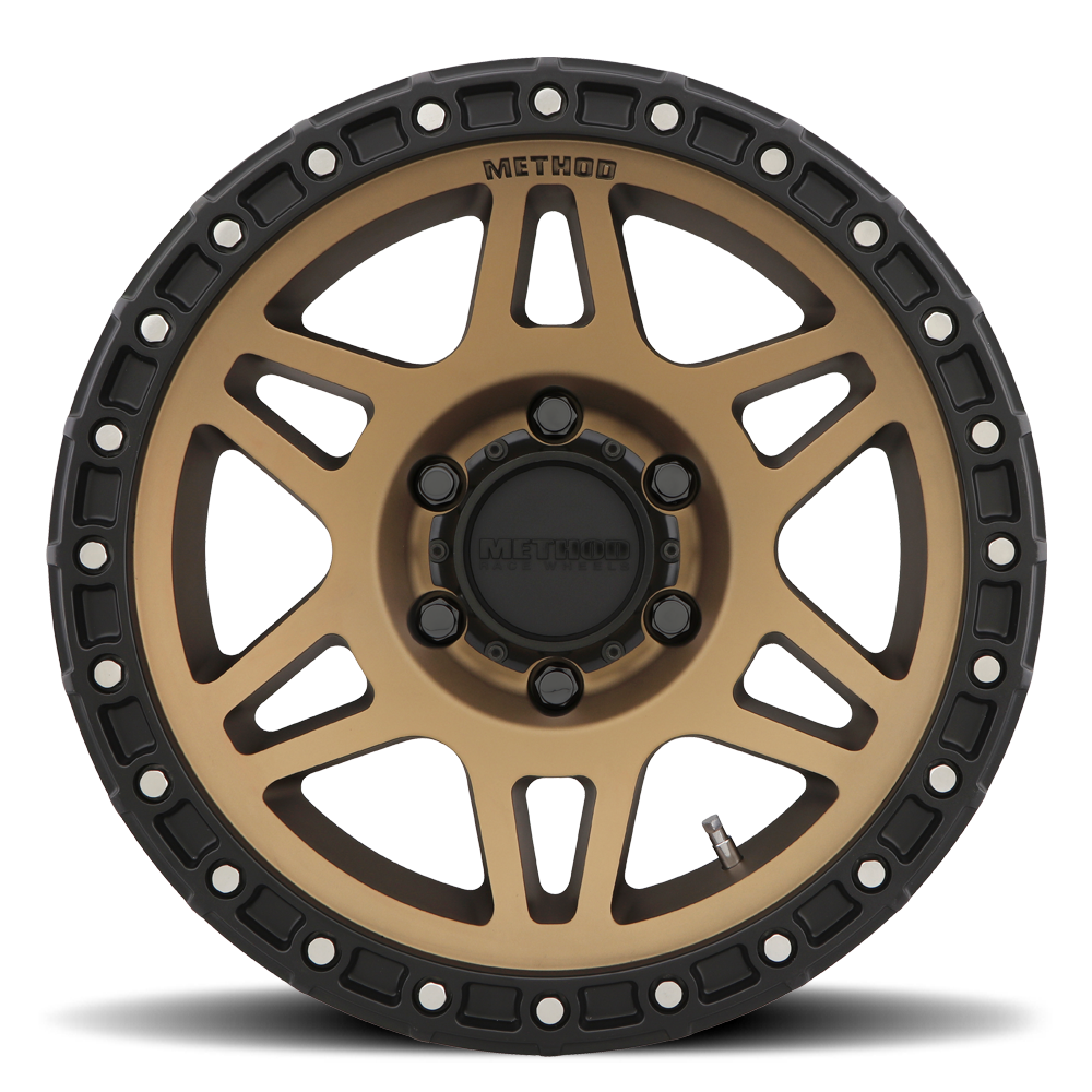 Aluminum Wheels 17x8.5 MR312 Bolt Pattern 6 On 135 Offset 0 Lip Size 0.98 Method Bronze BRZ Matte Black Lip Method