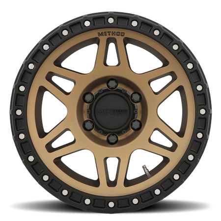 Aluminum Wheels 17x9 MR312 Bolt Pattern 6 On 139.7 Offset -12 Lip Size 0.91 Method Bronze BRZ Matte Black Lip Method