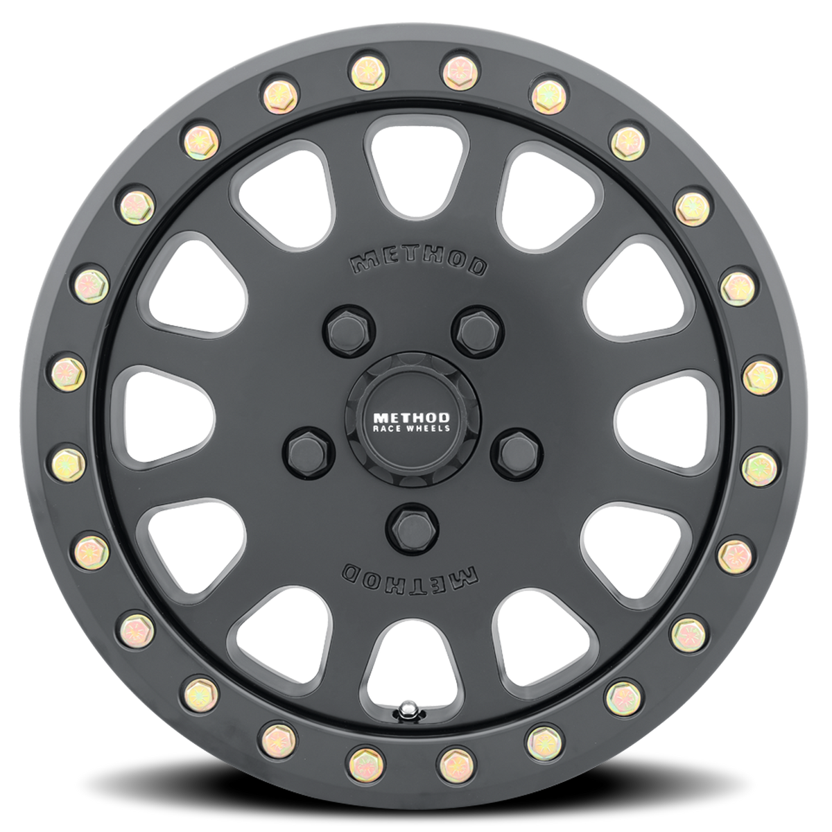 Aluminum Wheels 15x6 MR401 Beadlock UTV Bolt Pattern 5 On 114.3 Offset 49 Lip Size 0 Matte Black MB Method