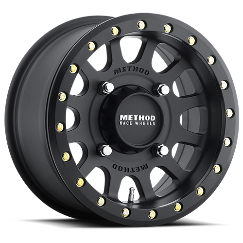 Aluminum Wheels 15x7 MR401 Beadlock UTV Bolt Pattern 5 On 114.3 Offset 38 Lip Size 0.79 Matte Black MB Method