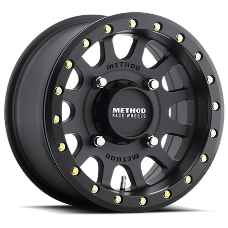 Aluminum Wheels 15x7 MR401 Beadlock UTV Bolt Pattern 4 On 156 Offset 13 Lip Size 1.77 Matte Black MB Method