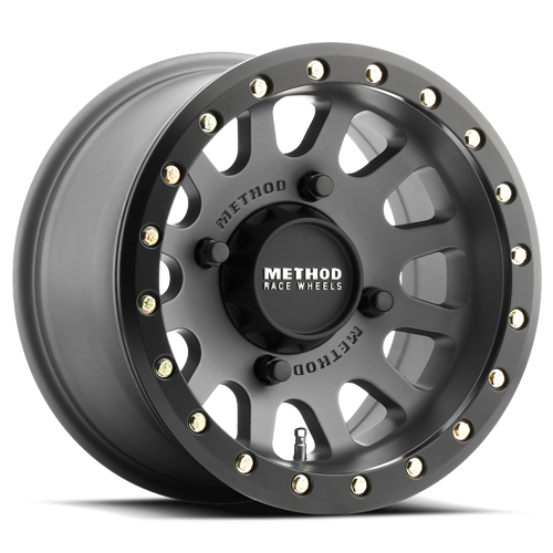 Aluminum Wheels 15x7 MR401 Beadlock UTV Bolt Pattern 4 On 156 Offset 38 Lip Size 0.79 Titanium GY Matte Black Ring Method