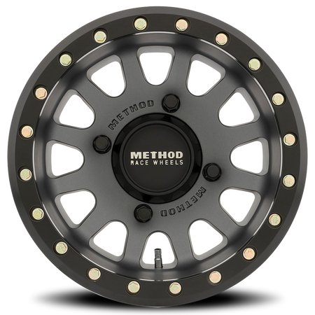 Aluminum Wheels 15x7 MR401 Beadlock UTV Bolt Pattern 4 On 156 Offset 38 Lip Size 0.79 Titanium GY Matte Black Ring Method