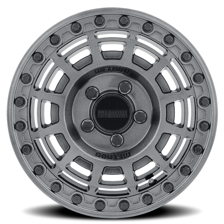 Aluminum Wheels 15x7 MR415 Beadlock UTV Bolt Pattern 5 On 114.3 Offset 38 Lip Size 0 Graphite GY Gloss Graphite Ring Method