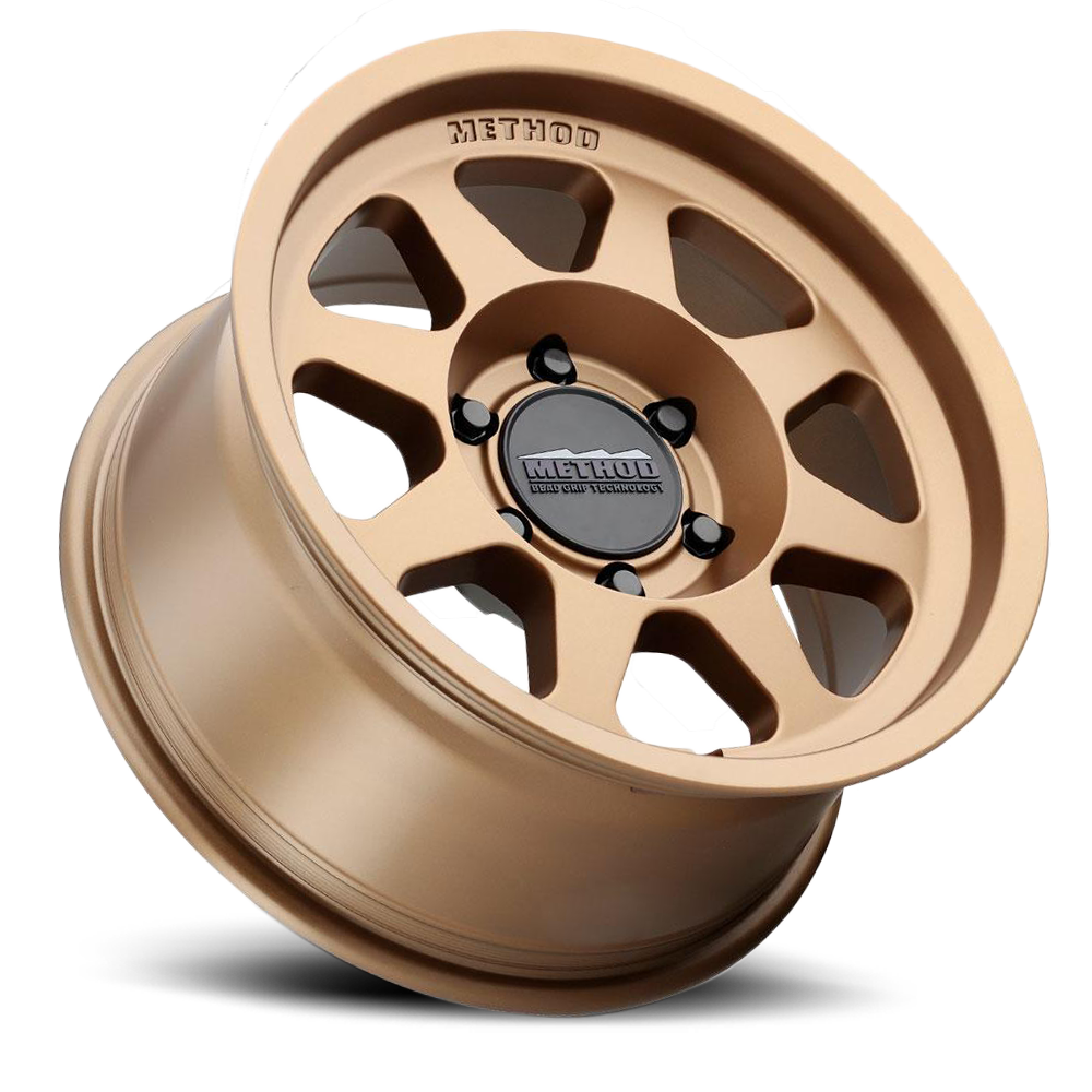 Aluminum Wheels 18x9 Bead Grip MR701 Bolt Pattern 6 On 139.7 Offset 18 Lip Size 1.81 Method Bronze BRZ Method
