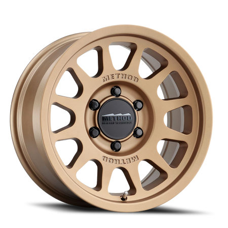 Aluminum Wheels 17x8.5 Bead Grip MR703 Bolt Pattern 6 On 139.7 Offset 35 Lip Size 0.79 Method Bronze BRZ Method