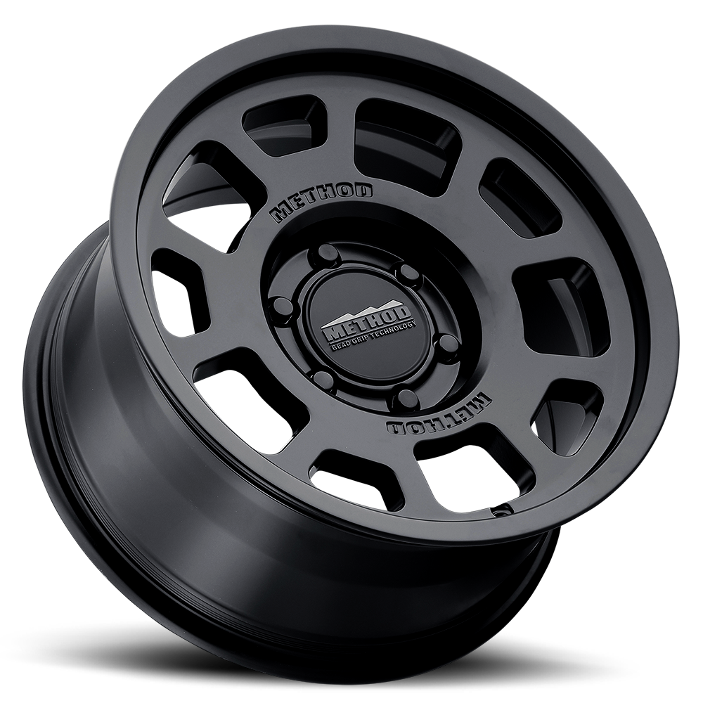 Aluminum Wheels 17x8.5 Bead Grip MR705 Bolt Pattern 6 On 139.7 Offset 35 Lip Size 1.22 Matte Black MB Method
