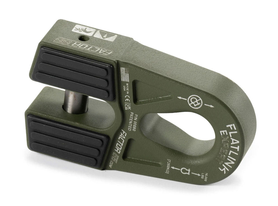Factor 55 Flatlink E Winch Shackle Mount  Green