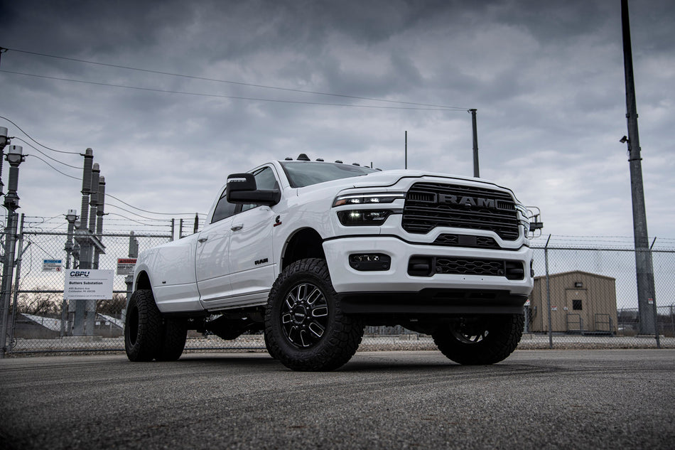 25-26 Ram 3500 (Gas) 4 Inch Radius Arm Suspension Lift Kit W/ Indexing Ring, 3 Inch Rear Lift w/o Overload, Block - Fox...