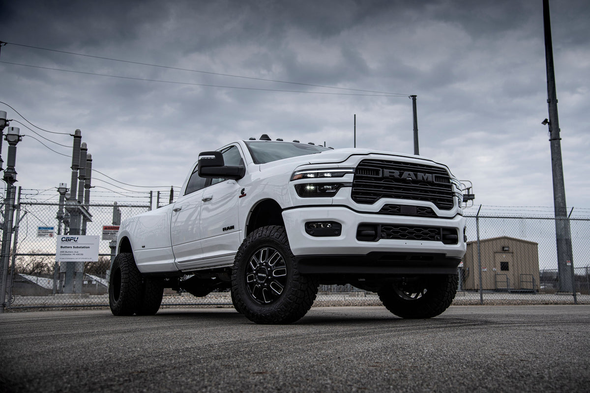 25-26 Ram 3500 (Gas) 4 Inch 4-Link Suspension Lift Kit W/ Indexing Ring, 3 Inch Rear Lift w/o Overload, Block - Fox 2.0...