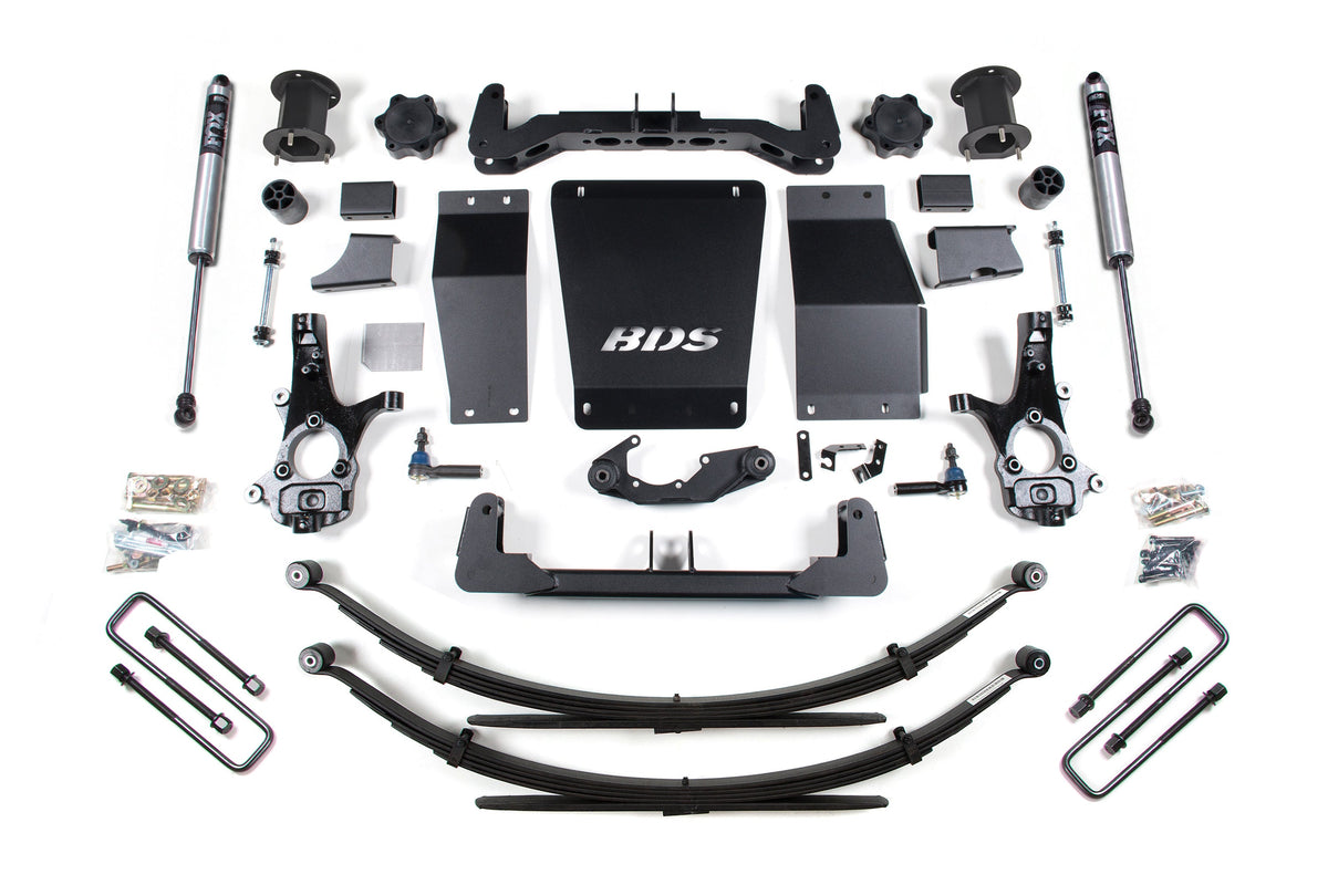 14-18 Chevrolet Silverado 1500 - GMC Sierra 1500 4WD 6.5 Inch Suspension Lift Kit (Cast Steel), 4 Inch Rear Lift, Leaf...