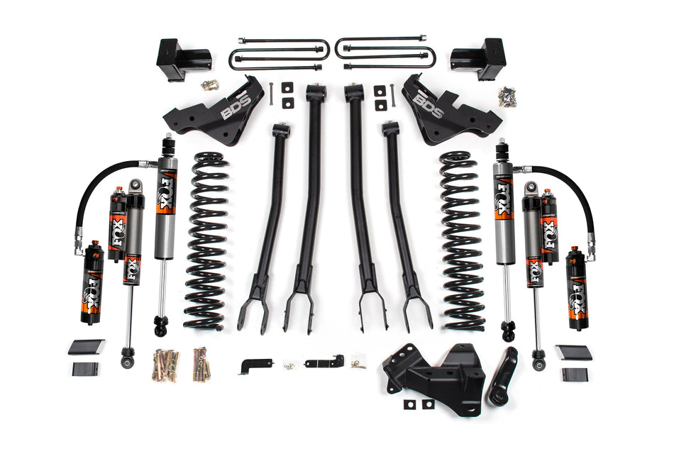 23-25 Ford F-450 4WD 4 Inch 4-Link Suspension Lift Kit, 3.5 Inch Rear, Block - Fox 2.0 IFP Performance Series Shocks...