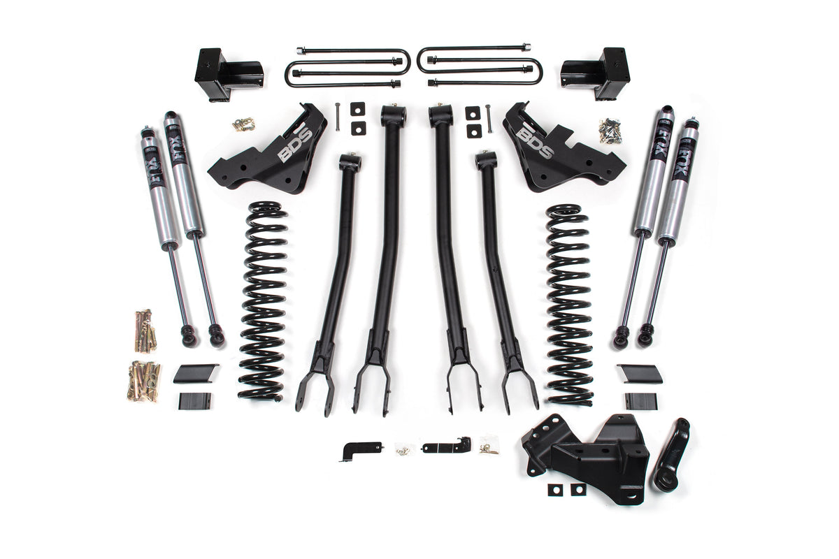 20-22 Ford F-450 4WD 4 Inch 4-Link Suspension Lift Kit, 3.5 Inch Rear, Block - Fox 2.0 IFP Performance Series Shocks...