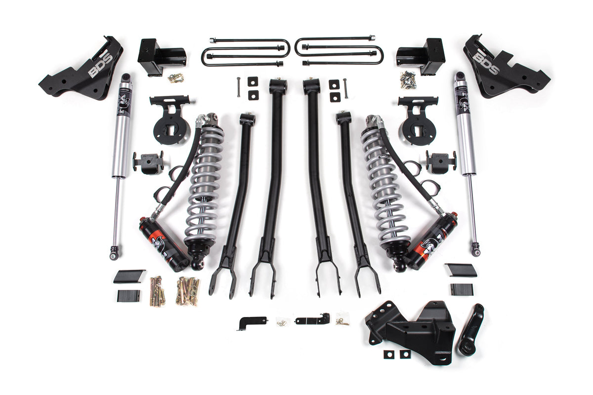 20-22 Ford F-450 4WD 4 Inch 4-Link Suspension Lift Kit, 3.5 Inch Rear, Block - Fox 2.5 Performance Elite Series C/O...