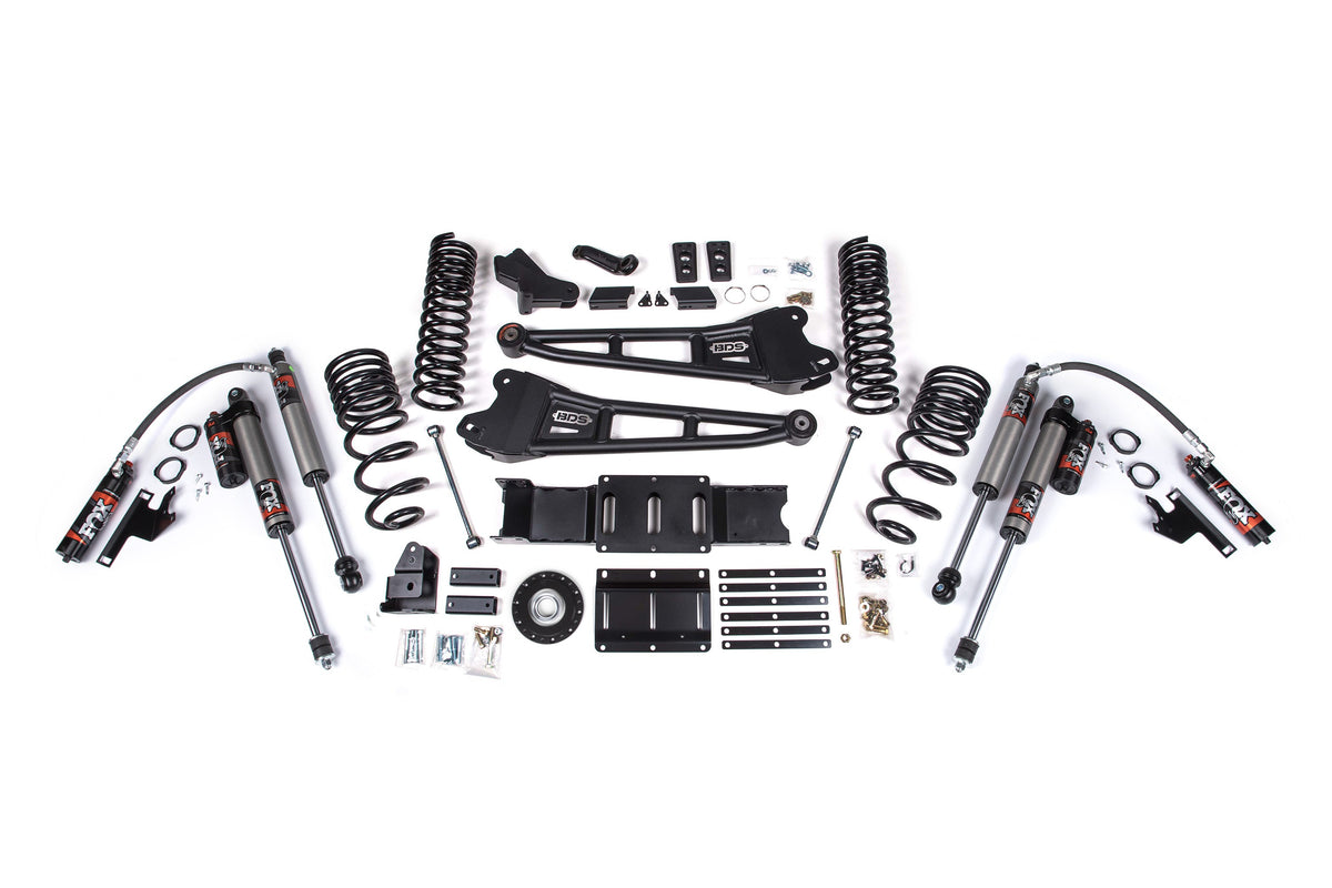 2025 Ram 2500 4WD (Diesel) 6 Inch Radius Arm Suspension Lift Kit, 4.5 Inch Rear Lift, Coil Spring - Fox 2.5 PES C/O, Fox...