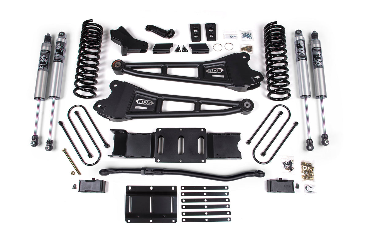 25-26 Ram 3500 4WD (Diesel) 4 Inch Radius Arm Suspension Lift Kit, 2 Inch Rear Lift w/o Overload, Block - Fox 2.5 PES...